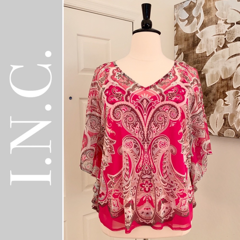 COPY - 💕INC Pink Paisley Top w/ Matching Cami 💕